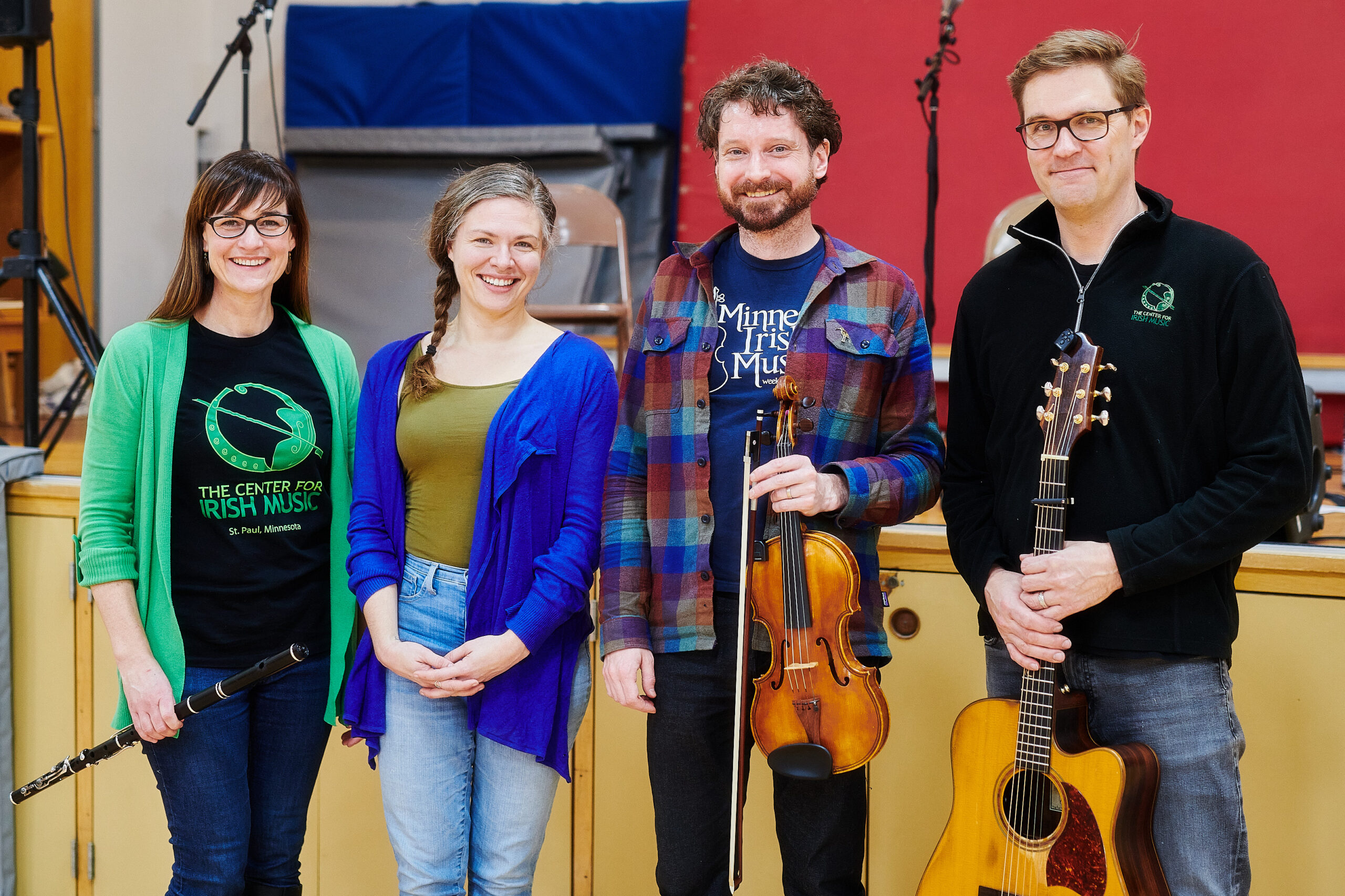 Norah Rendell (flute, song), Danielle Enblom (dance), Danny Diamond (fiddle, Irish language), and Brian Miller (guitar).