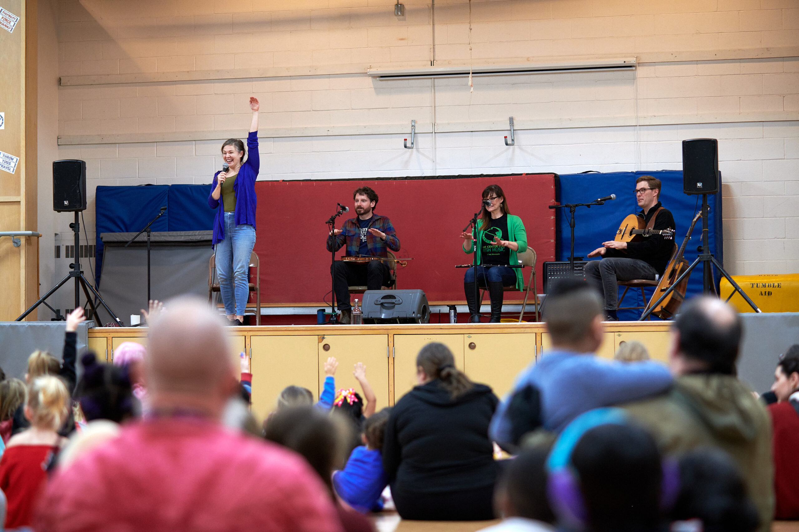 The children had a great sense of steady beat!  Here's Danielle leading them in an interactive rhythm game.